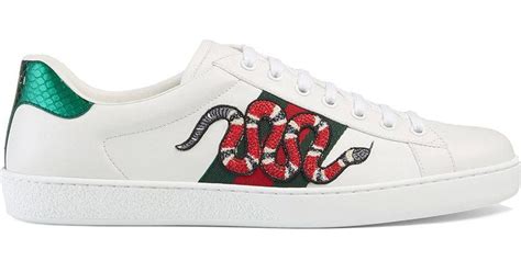 gucci mens hi tops snake|gucci embroidered sneakers.